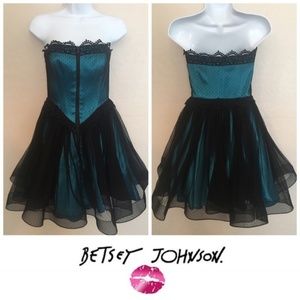 NWT Betsey Johnson Sexy Teal Lace Dress